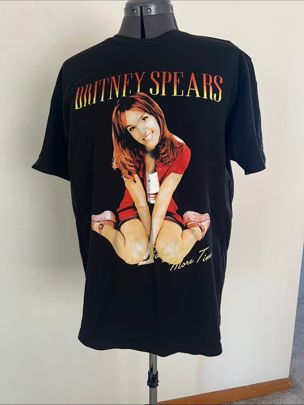 Black Graphic Tee with Red Accent